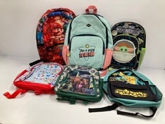 6 X CHILDREN'S BACKPACKS VARIOUS MODELS INCLUDING MR WONDERFUL BACKPACK-LOCATION 30B.