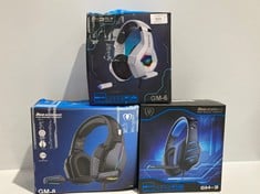 3 X BEEXCELLENT GAMING HEADSETS VARIOUS MODELS INCLUDING GM-3, GM-8 AND GM-6 - LOCATION 10B.