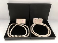 2 X NECKLACE PEARLS & COLOURS - LOCATION 35B.