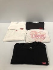 5 X LEVI'S T-SHIRTS VARIOUS MODELS AND SIZES INCLUDING BLACK T-SHIRT SIZE M - LOCATION 9C .