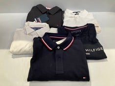 5 X TOMMY HILFIGER CLOTHING VARIOUS STYLES AND SIZES INCLUDING WHITE POLO SHIRT SIZE L - LOCATION 25C.