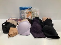 VARIETY OF UNDERWEAR VARIOUS MODELS AND SIZES INCLUDING LILAC UNDERWIRE BRA SIZE XL - LOCATION 34C.