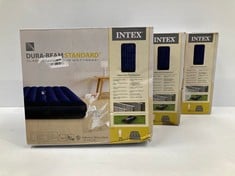 3 X INTEX INFLATABLE MATTRESS 99CMX1.91MX25CM BLUE - LOCATION 30C.