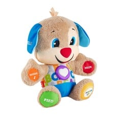 2 X FISHER-PRICE LAUGH AND LEARN DOGGY FIRST DISCOVERIES, INTERACTIVE SOFT TOY WITH LIGHTS AND SOUNDS, BABY TOY +6 MONTHS, VERSION: FRENCH, FPM44 - LOCATION 23C.