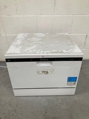 CANDY CDCP 6, SMALL DISHWASHER, 6 PLACE SETTINGS, DIGITAL, 6 CYCLES, ANTI OVERFLOW SYSTEM, SALT AND RINSE AID INDICATOR, BOTTOM BASKET STOP, FOLDING RACKS, WHITE (P.V.P. 284,70€).