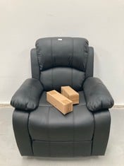 NALUI DON DESCANSO - BLACK TREVI RELAX MASSAGE CHAIR RECLINING 160º WITH 8 SILENT MOTORS, LUMBAR HEAT, 4 ZONES MASSAGE SYSTEM AND ANTI-CRAZING PU. MASSAGE 4 ZONES AND FINISHED IN PU ANTI-QUARTZ, INCL