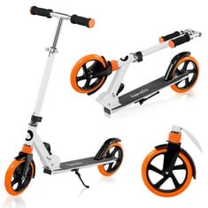 2 X LIONELO LUCA CITY SCOOTER XXL UP TO 100 KG, CHILDREN SCOOTER, BIG WHEELS 200 MM SHOCKRESIST SHOCK ABSORBER, HEIGHT ADJUSTABLE STEERING WHEEL, FOLDABLE BRAKE (WHITE) P.V.P. 60€ P.V.P. UNIT.