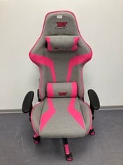 DRIFT GAMING, DR90, DR90GP, PROFESSIONAL CHAIR, FABRIC, 2D ARMRESTS, REINFORCED NYLON BASE, PISTON CLASS 4, TILT, LUMBAR/CERVICAL CUSHION, GREY/PINK 63 X 67 X (124,5-132)CM (W X H X D), (P.V.P. 159,9