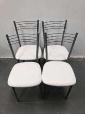 4 X ASSORTMENT OF WHITE HOME CHAIRS.