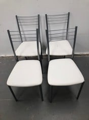 4 X VARIETY OF WHITE HOUSEHOLD CHAIRS (DIRTY).