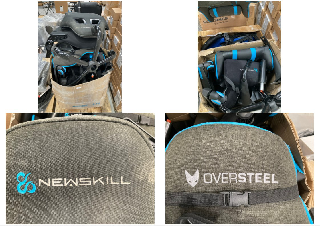 PALLET OF A VARIETY OF GAMING CHAIRS OF DIFFERENT MAKES AND MODELS INCLUDING NEWSKILL AND OVERSTEEL (ALL BROKEN).