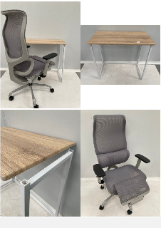 2 X OFFICE ITEMS INCLUDING DESK (LOOSE LEG).