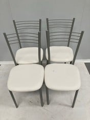 4 X WHITE KITCHEN CHAIRS.