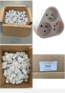 80 X 3 WAY 3X16A MULTI SOCKET ADAPTOR 3X16A FRONT WHITE.