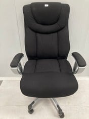 FLASH FURNITURE HERCULES SERIES 400 LB. CAPACITY BIG & TALL BLACK FABRIC SWIVEL EXECUTIVE SWIVEL OFFICE CHAIR WITH ADJUSTABLE HEIGHT AND WIDTH ADJUSTABLE ARMS.