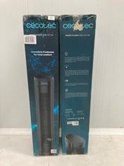 2 X CECOTEC ENERGYSILENCE 9090 SKYLINE DIGITAL TOWER FAN WITH REMOTE CONTROL AND TIMER. 45 W, 40'' (102CM) HIGH, OSCILLATING, COPPER MOTOR, 3 SPEEDS, BLACK.