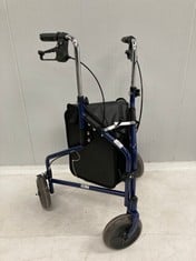 PATTERSON MEDICAL - THREE WHEELED WALKER WITH LOCKABLE BRAKES.