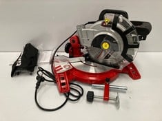 EINHELL CORDED MITER SAW TC-MS 2112 - 1600 W, 230 V, 5000 RPM, CARBIDE-TIPPED SAW BLADE, ROTARY PLATE WITH 45° ANGLE ADJUSTMENT, TILTABLE SAW HEAD, COLOUR RED.