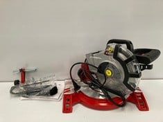 EINHELL CORDED MITER SAW TC-MS 2112 - 1600 W, 230 V, 5000 RPM, CARBIDE-TIPPED SAW BLADE, ROTARY PLATE WITH 45° ANGLE ADJUSTMENT, TILTABLE SAW HEAD, COLOUR RED.