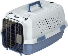 15 X 2 DOOR CAT CARRIER WITH TOP LOADING, 48 CM, BLUE.