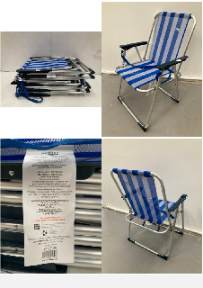 5 X AKTIVE FOLDING BEACH CHAIRS 44X45X76CM .