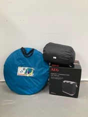 3 X CAMPING ITEMS VARIOUS MODELS INCLUDING AEG COOLER .