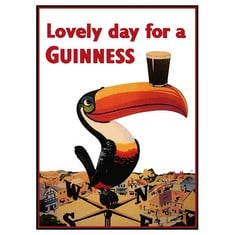 5 X PICTURES INCLUDING LEGENDARTE - VINTAGE ADVERTISING POSTER LOVELY DAY FOR A GUINNESS - CANVAS PRINT, DIGITAL PRINTCM. 50X70.