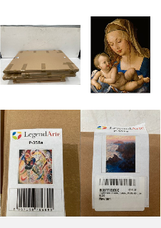 5 X PAINTINGS OF DIFFERENT SIZES AND MODELS INCLUDING LEGENDARTE - CANVAS PAINTING, DIGITAL PRINT - MADONNA OF THE PEAR - ALBRECHT DURER - WALL DECORATION CM. 60X80.