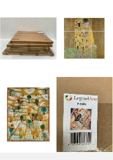 6 X PAINTINGS OF DIFFERENT SIZES AND MODELS INCLUDING LEGENDARTE - MULTIPLE DECORATIVE PANEL THE KISS - GUSTAV KLIMT CM. 150X150 (9 PANELS).