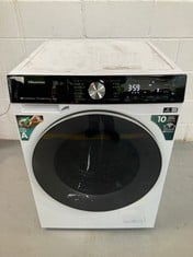 HISENSE WF5S1045BW - WASHING MACHINE WITH STEAM, WIFI CONNECTIVITY, FRONT LOADING 12KG WASH, 1400 RPM, EFFICIENT INVERTER MOTOR, ANTI-SWING SYSTEM, XL DOOR, LARGE LED DISPLAY, AUTODOSE,PUREJET, WHITE