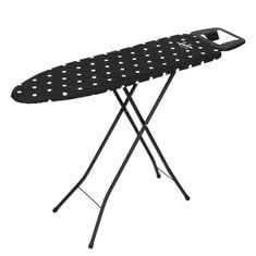 2 X JATA HPLA8100 - FOLDING IRONING BOARD, SIZE 110 X 32 CM, 100% COTTON COVER, IRON REST, EUROPEAN MADE, BLACK AND WHITE.