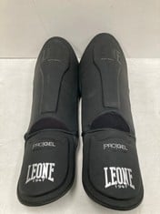 2 X LEONE 1947, SHIN GUARD, UNISEX ADULT, BLACK, M.