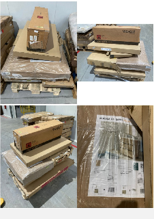 PALLET OF A VARIETY OF FURNITURE OF DIFFERENT SIZES AND MODELS, INCLUDING FURNITURE (MAY BE BROKEN OR INCOMPLETE).