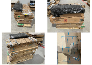 PALLET OF ASSORTED FURNITURE OF DIFFERENT SIZES AND MODELS INCLUDING WARDROBE (MAY BE BROKEN OR INCOMPLETE).