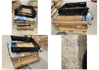 PALLET OF ASSORTED FURNITURE OF DIFFERENT SIZES AND MODELS INCLUDING EXTENDABLE DINING TABLE (MAY BE BROKEN OR INCOMPLETE).