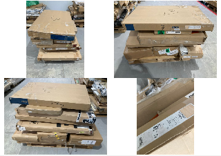 PALLET OF ASSORTED FURNITURE OF DIFFERENT SIZES AND MODELS INCLUDING EXTENDABLE DINING TABLE (MAY BE BROKEN OR INCOMPLETE).