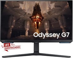 SAMSUNG ODYSSEY G7 MONITOR, FLAT GAMING, 28", 3840 X 2160, AUDIO INPUT, HAS, PIVOT, FLICKER FREE (WITHOUT ORIGINAL BOX, RRP 940,33€).