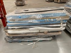 PALLET VARIETY OF UPHOLSTERED BASES AND BED BASE INCLUDING BED BASE MODEL 111-A 090X190CM (MAY BE BROKEN OR INCOMPLETE).