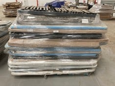 PALLET VARIETY OF UPHOLSTERED BASES, HEADBOARDS AND BED BASE INCLUDING ELECTRIC BED BASE MODEL ALUX 150X190CM (MAY BE BROKEN OR INCOMPLETE).