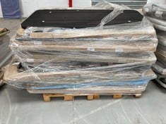 PALLET VARIETY OF UPHOLSTERED BASES AND BED BASE INCLUDING 3T BIEGE BASE + 6 LEGS 32CM 135X200CM (MAY BE BROKEN OR INCOMPLETE).