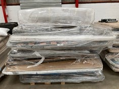 PALLET VARIETY OF UPHOLSTERED BASES AND BED BASE INCLUDING BED BASE MODEL HERMES 150X190CM (MAY BE BROKEN INCOMPLETE).