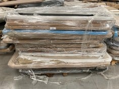 PALLET VARIETY OF UPHOLSTERED BASES AND BED BASE INCLUDING UPHOLSTERED BASE 3D WHITE COLOUR 135X190CM (MAY BE BROKEN OR INCOMPLETE).