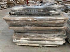 PALLET VARIETY OF UPHOLSTERED BASES AND BED BASES INCLUDING GERMAN MOTIONS TWINMOT-T6 BLUETOOTH ELECTRIC BED BASE (MAY BE BROKEN OR INCOMPLETE).