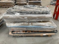 PALLET VARIETY OF UPHOLSTERED BASES AND BED BASES INCLUDING TWINMOT T2-PLUS ELECTRIC BED BASE, MEASUREMENTS NOT SPECIFIED (MAY BE BROKEN OR INCOMPLETE).