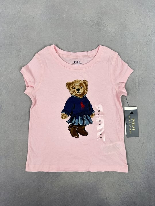 Polo Ralph Lauren Kids Polo Bear T-Shirt With Tags - Size 4/4T (VAT ONLY PAYABLE ON BUYERS PREMIUM) (BAAP161)