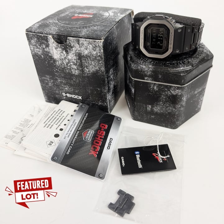 G-Shock Full Metal, Origins Matte Black Limited Edition Watch REF: GMW-B5000MB-1ER, 49mm Case, Solar Powered & Multi-Band 6 Radio Controlled Timekeeping, With Box/Tin Paperwork And Extra Links (VAT O