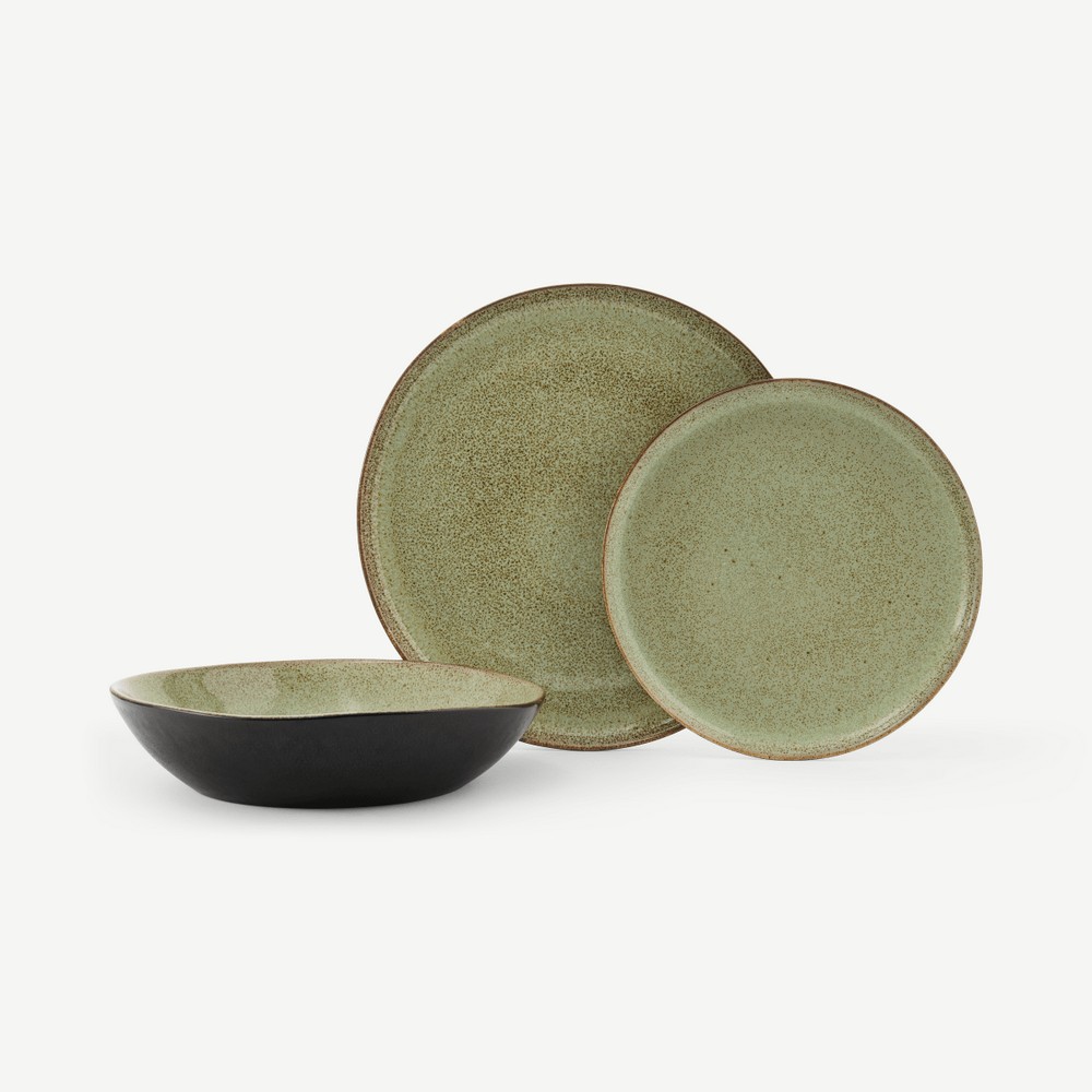 John Pye Auctions Krisha 12 Piece Dinner Set, Sage Green