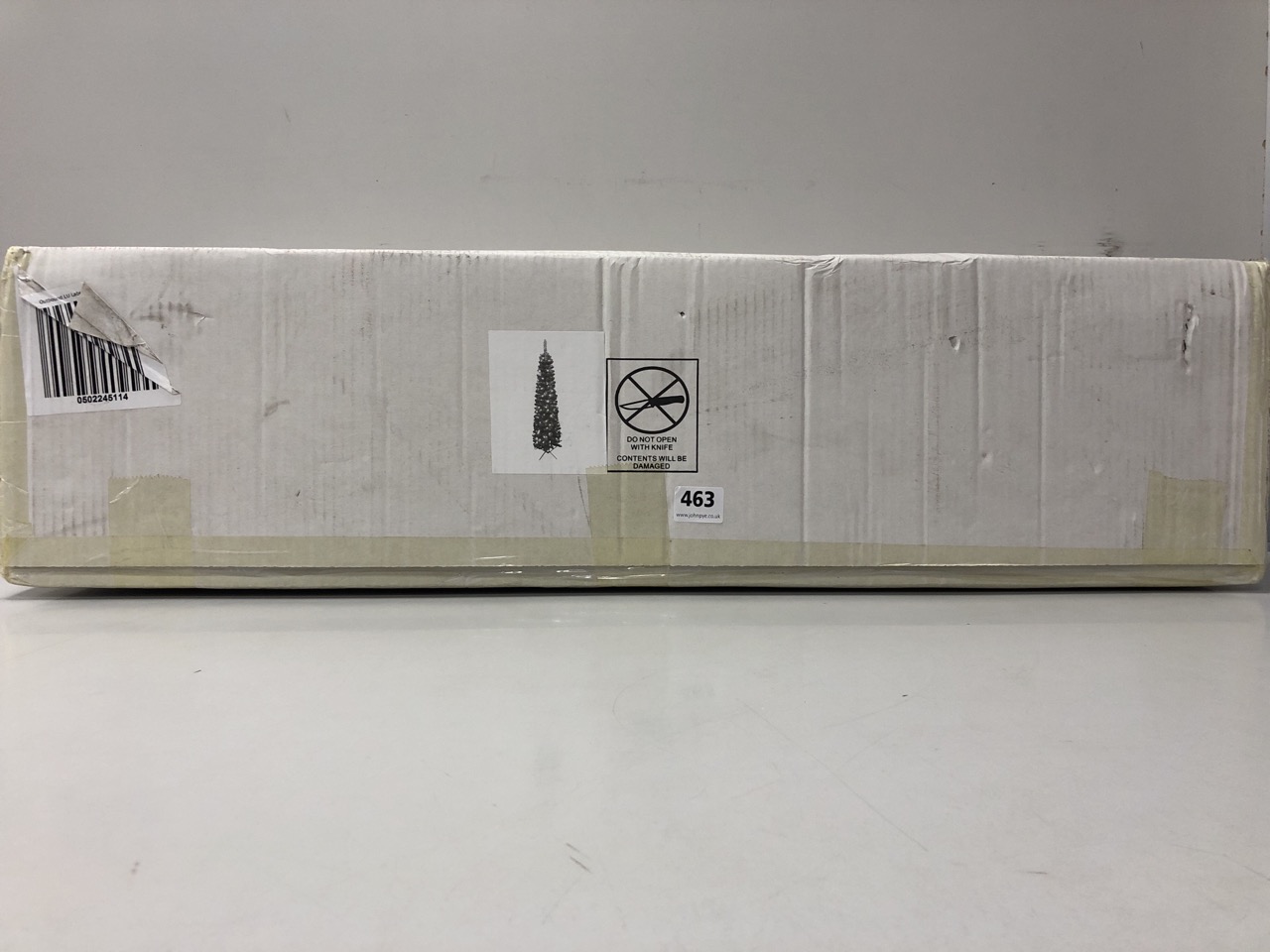 John Pye Auctions 6FT FLOCKED EMPEROR PRE LIT PENCIL TREE