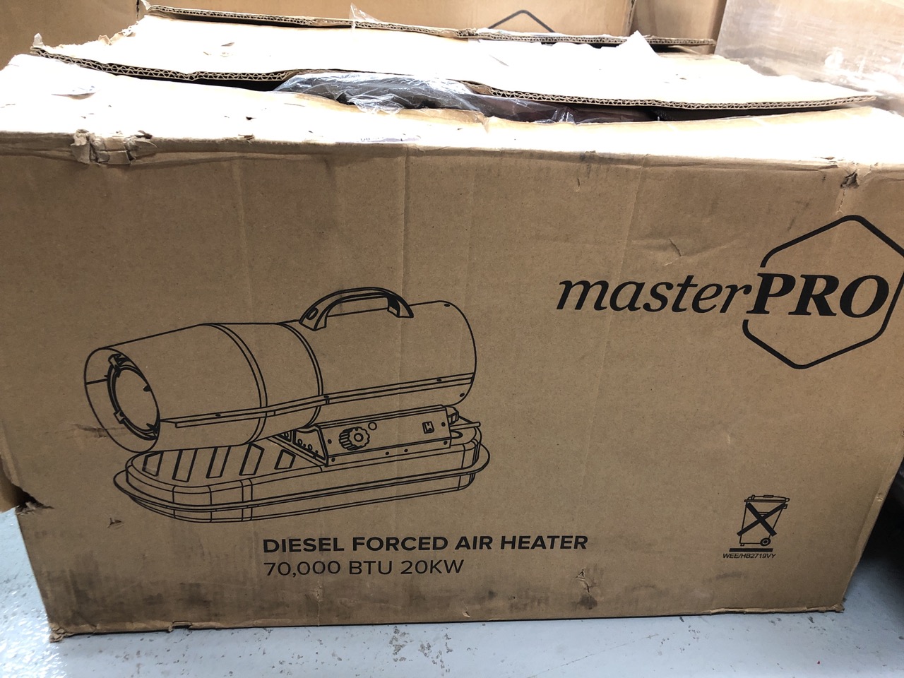 John Pye Auctions - 1X MASTER PRO DIESEL FORCED AIR HEATER 70.000 BTU 20KW  RRP £340