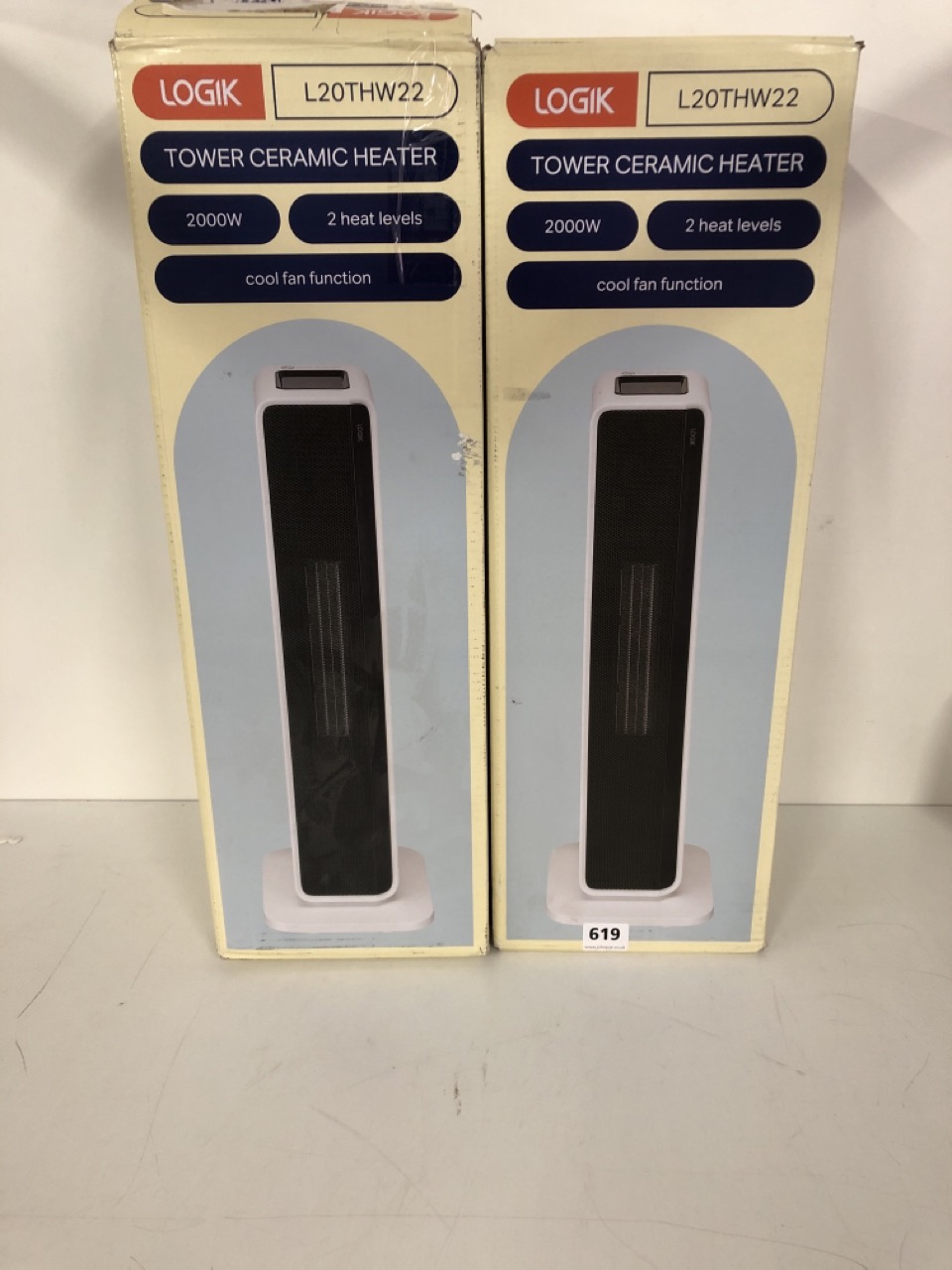 John Pye Auctions - 2 X LOGIK L20THW22 TOWER CERAMIC HEATERS